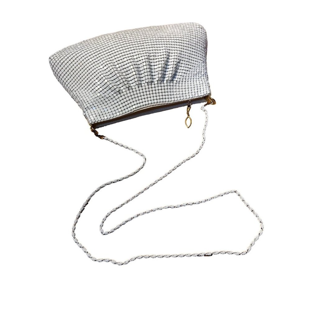 Vintage Purse White Metal Mesh Shoulder Bag